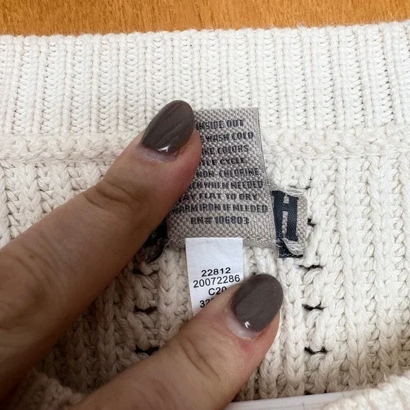 Duluth Trading Co Cream Knit Sweater Size S Cotton‎ Blend Cozy Casual Top - Picture 6 of 11